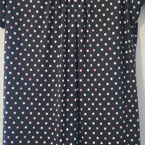 PERSEPTION CONCEPT WOMENS BLACK DRESS WITH PINK AND WHITE POLKA DOTS - SIZE MED. - Picture 4 of 7